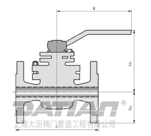 顶装式铸钢球阀外形尺寸图