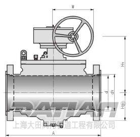 顶装式铸钢球阀外形尺寸图