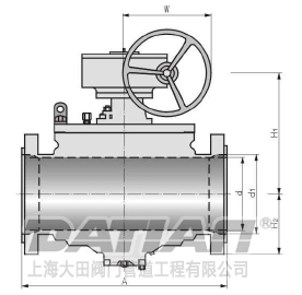 顶装式铸钢球阀外形尺寸图