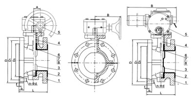 D(6,9)41F、D(6,9)41Fs、D341F、D341Fs法兰衬氟塑料蝶阀