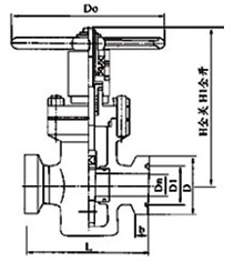 Z83平行式卡箍闸阀结构示意图